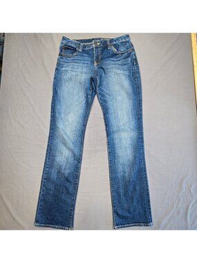 Gap 8 29L Premium Curvy Straight Jeans Medium Wash Cotton Blend Denim
